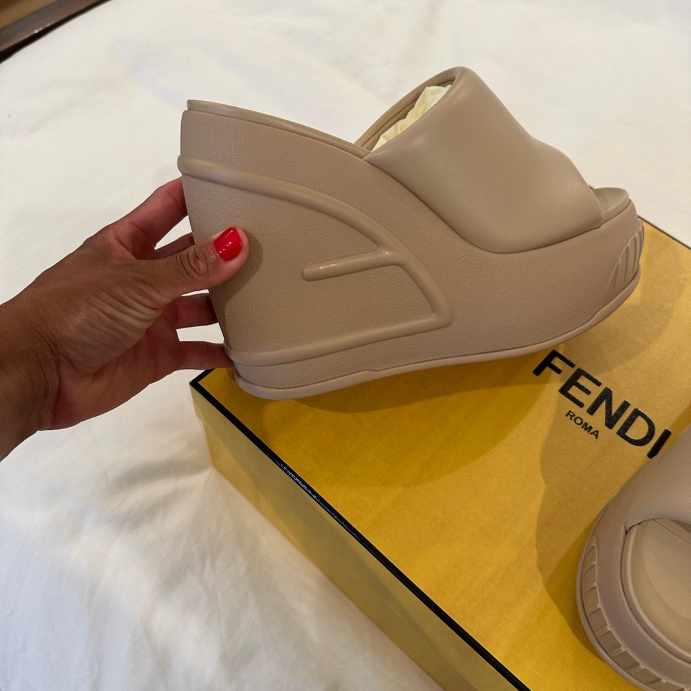 Fendi wedge sandals . Runway collection, brand new